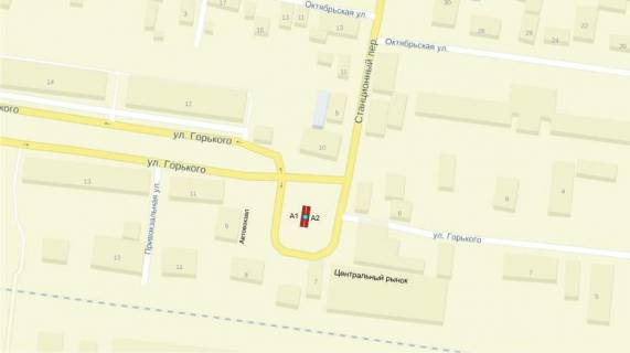 Billboard A in Canopies St. Gor'kogo - Stancionnyj pereulok scheme